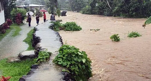 Floodwaters in Lomanikoro, Nakasaleka in Kadavu due to heavy rain. Archive Photo.