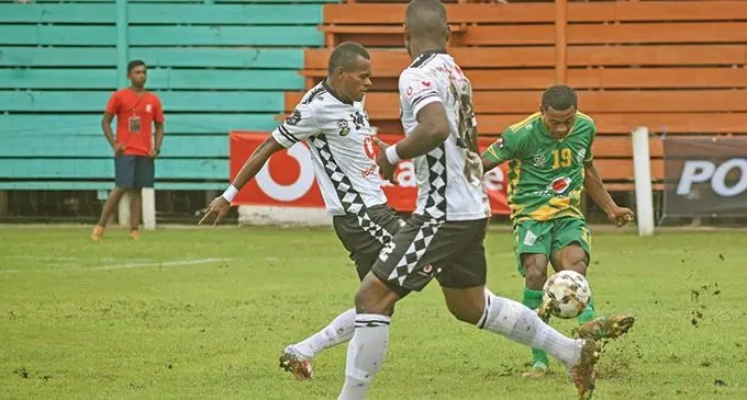 Suva’s Sairusi Nalaubu (14) attacks during the Vodafone Fiji FACT on November 26, 2020, at Subrail Park, Labasa.  Photo: Renu Radhika