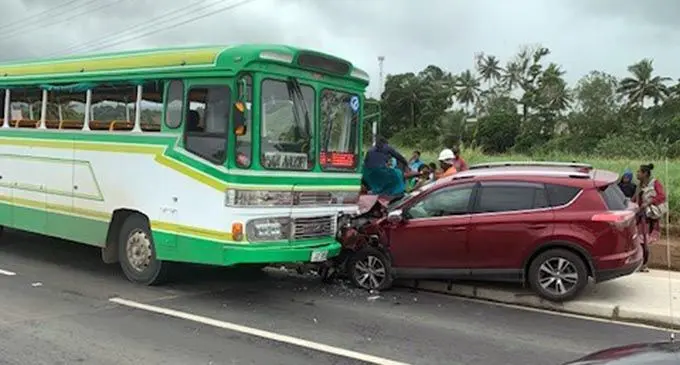 Accident along the four lane project at Nakasi on Kings Road.