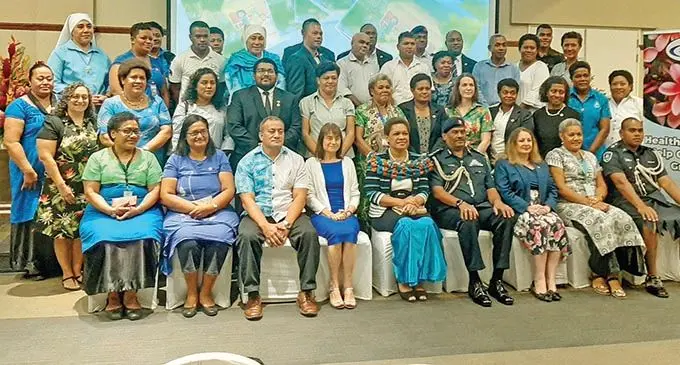  Minister for Women, Children and Poverty Alleviation, Mereseini Vuniwaqa (sitting fifth from left) with Ministry of Women, Children and Poverty Alleviation staffs and other stakeholders from UNICEF during the launch of  the Revised Inter-Agency Guidelines on Child Abuse and Neglect at the Grand Pacific Hotel on November 19, 2020. Photo: Shreeya Verma