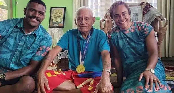 From left: Jiuta Wainiqolo, Tui Vuda Ratu Eparama Tavaiqia and Fiona Weleilakeba Wainiqolo at Viseisei Village, Lautoka on August 28, 2021. Photo: Jiuta Wainiqolo