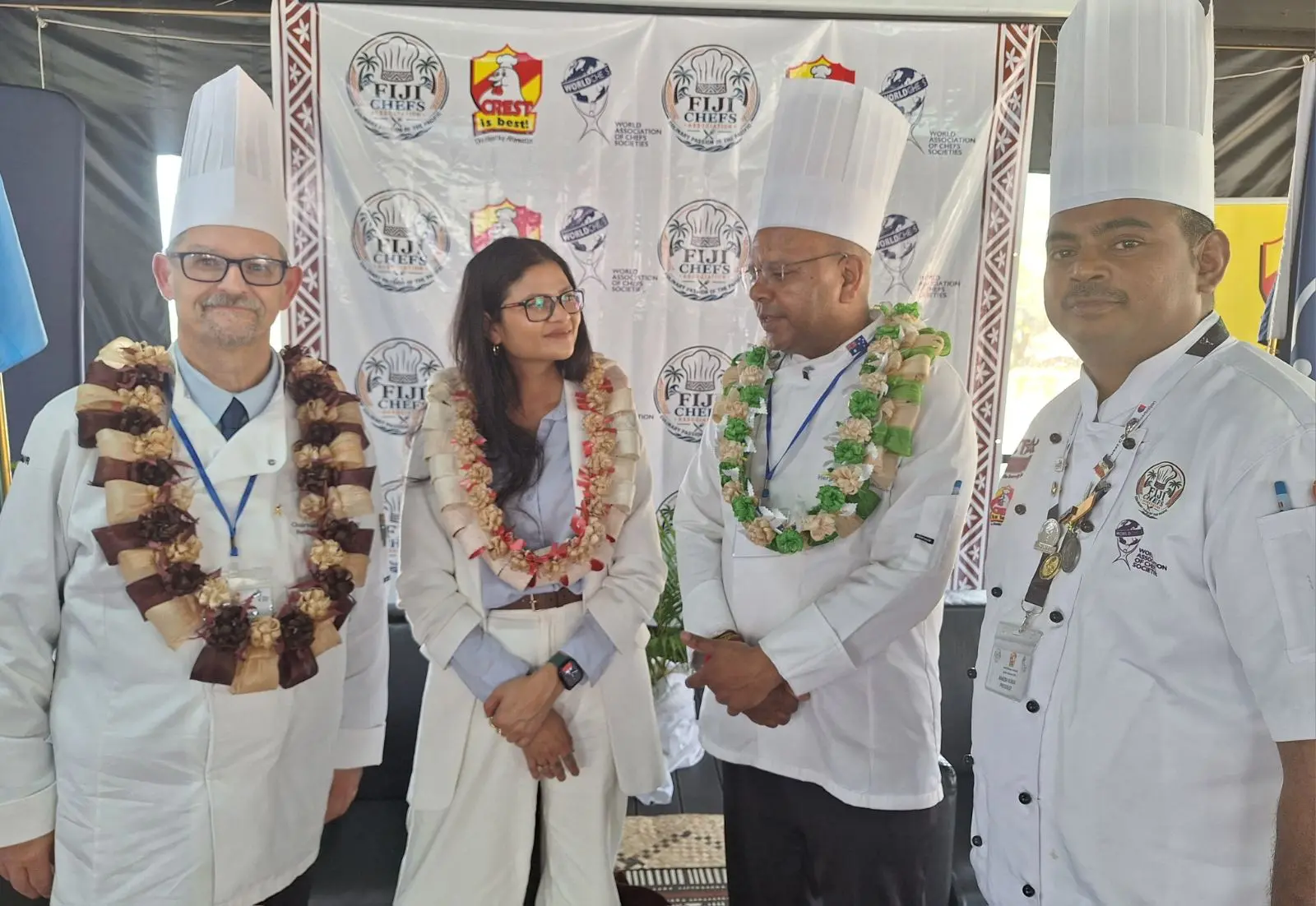 World Chefs cultural heritage chairman Peter Tishchhauser, Director for Tourism Jacinta Lal, Master Chef Prakash Chand and Fiji Chef Association president Rakesh Kumar. 