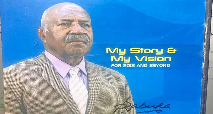 SODELPA leader Sitiveni Rabuka's, cover of the latest DVD.