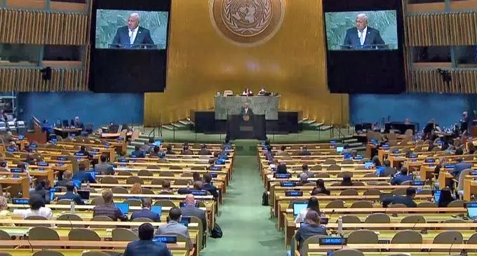 Prime Minister Voreqe Bainimarama addressed the 77th Session of the United Nations General Assembly (UNGA) in New York on September 24, 2022.