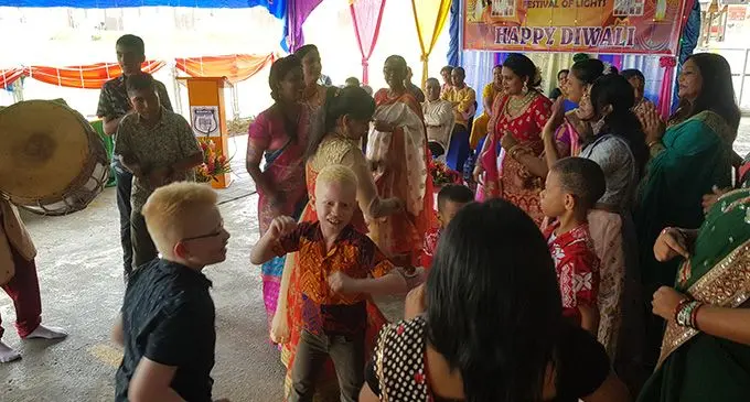 Students and teachers of both Rishikul Primary School and the Fiji School for the Blind happily participating in Diwali celebrations at the Rishikul Primary School in Nasinu on October 24, 2022. Photo: Viliame Tawanakoro.
