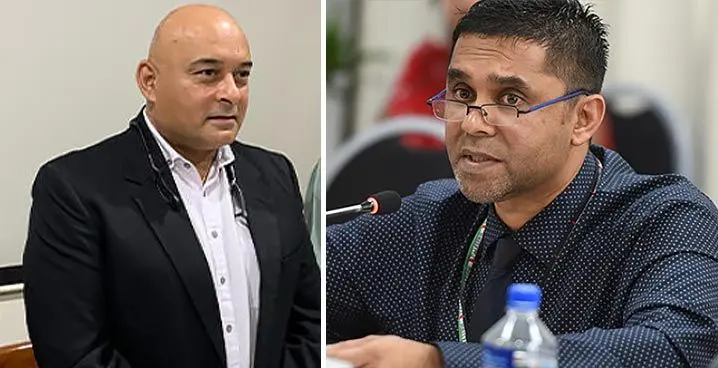 FBC board chair Ajay Amrit and former FBC CEO Riyaz Sayed-Khaiyum.
