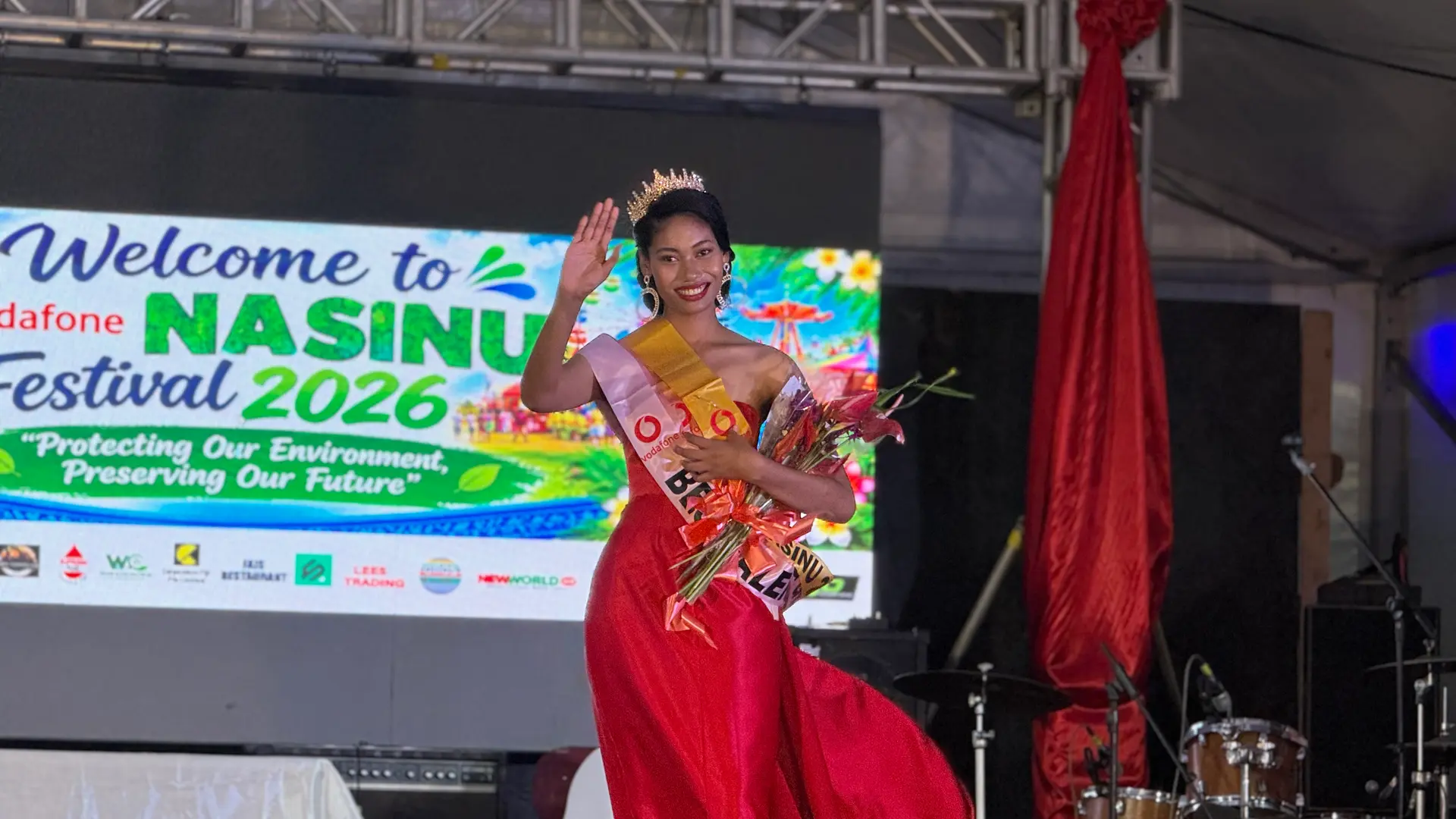 Newly crowned Miss Nasinu 2026 Faith Vaidamu at the crowning night of the Nasinu Festival on October 10, 2026. 