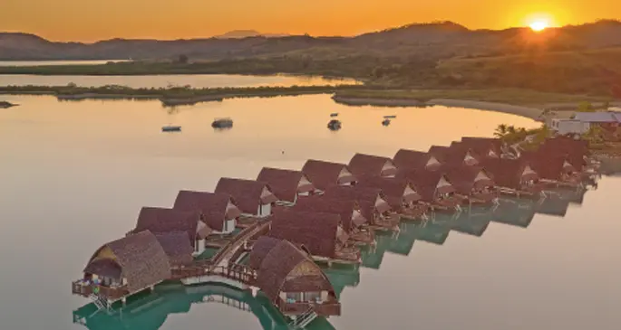 An aerial view of the Fiji Marriott Resort Momi Bay.