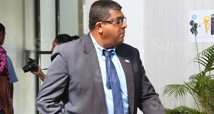 Minister for Agriculture, Waterways and Environment, Dr Mahendra Reddy outside of Parliament on July 28, 2020. Photo: Kelera Sovasiga