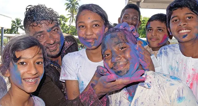 Eleven year-old Inoke Nailume of MGM Primary School celebrated Holi the festival of colours with teachers and fellow students on March 20, 2019. Photo: Ronald Kumar.