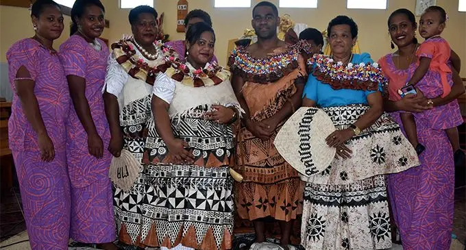 Olympian and Fiji Airways Fijian 7s playmaker Vatemo Ravouvou wedded Makereta Varo in a traditional setting at the Saunaka Methodist Church in Nadi on March 1, 2019. Photo: Waisea Nasokia