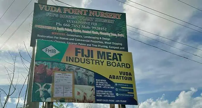 The stray dog poisoning campaign notice pasted on a sign board at Vuda, Lautoka. Photos: Casey Quimby