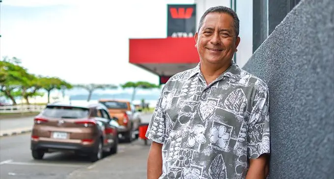 Westpac chief executive officerShane Smith outside the main branch, Suva, in this file photo.