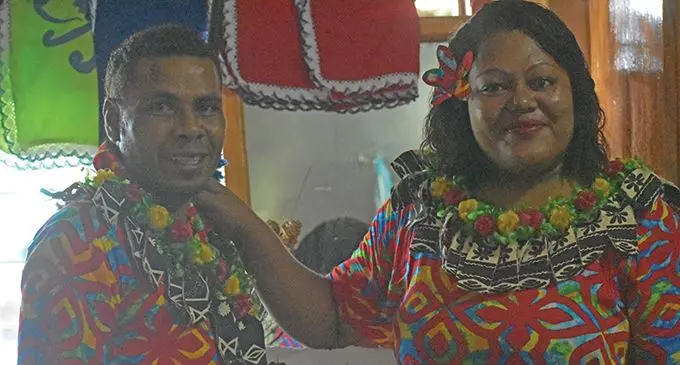 Lavenia and Ben Lavelua at their display booth at The Marist Training Centre on July 3, 2023. Photo: Jone Salusalu
