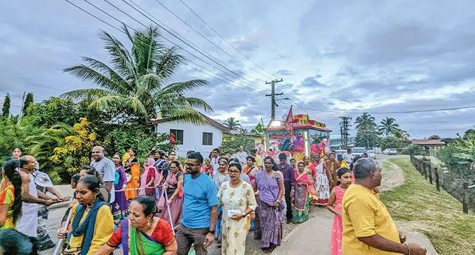 Krishna Conscience devotees during the devotion march in Nadi on June 30, 2023. Photo: Ashika Sharma