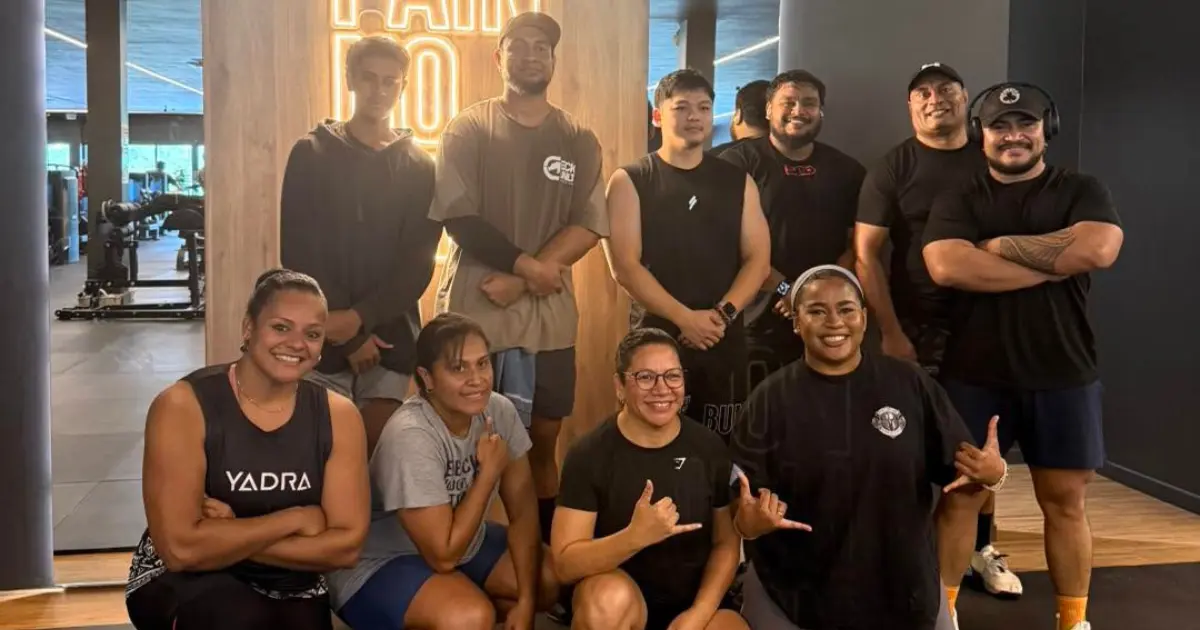 Some members of the Team Fiji powerlifting team. 