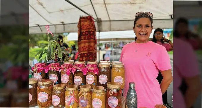 Felichya Kayes with her products. Photo: Sosiveta Korobiau