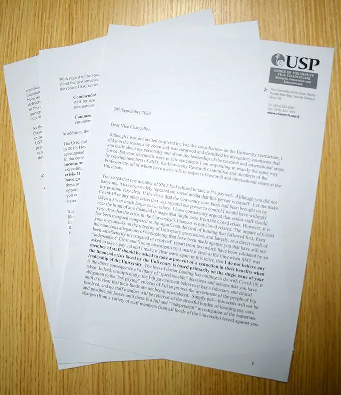 Letter by Professor Derrick Armstrong.