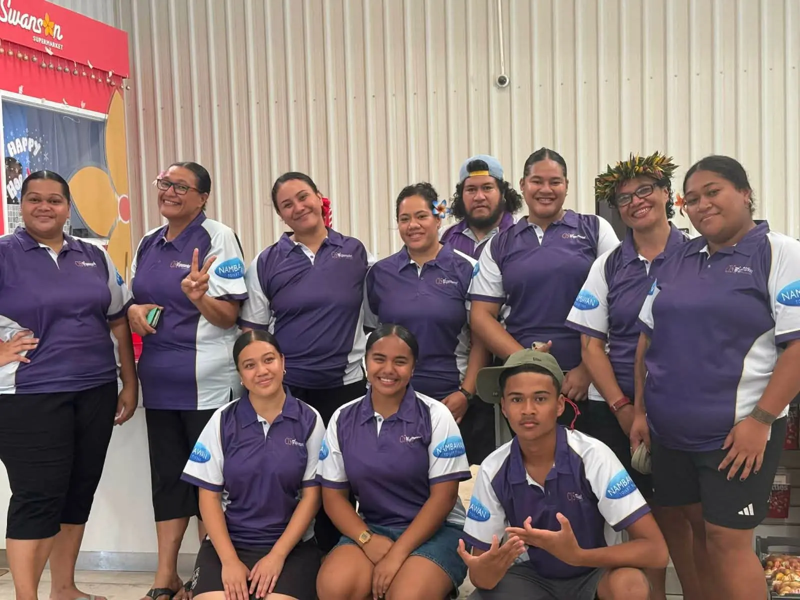 Staff members of CJS Supermarket at the newly opened Niue branch on February 26, 2026 Photo: CJS Group