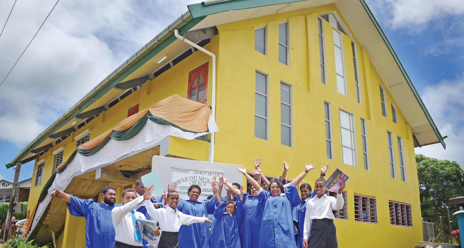 Members of Caubati Methodist Church celebrate  the opening of their new Jerusalem Methodist Church  in Caubati on December 12, 2020. Photo: Ronald Kumar.