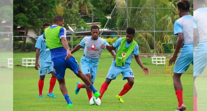 Vodafone Fijian football team during training at the Fiji FA Academy ground in Ba on March 5,2018 . Photo: Anushil Kumar/ FijiFA Media