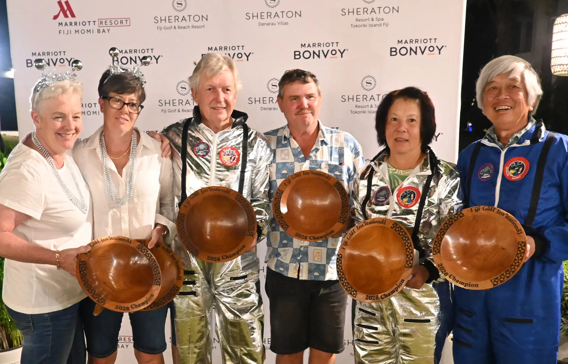 Women’s pairs winners Jo Kent (left) and Sonia Read of Rangiora, New Zealand.