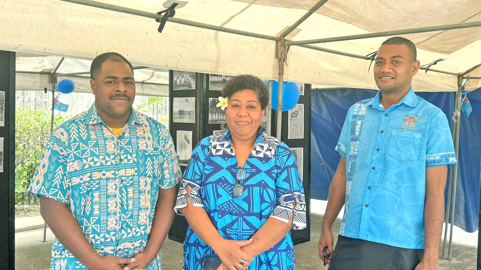 From left: National Archives of Fiji archive assistant, Sebastiano Kaloudau, senior archivist Losena Tudreu and Sekaia Nauasarawa at the Government Resource Centre in Suva on October 7, 2025.