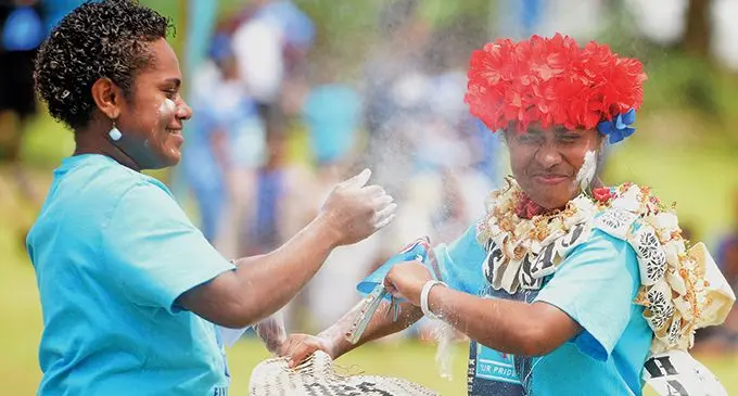 Assemblies of God Primary School teachers during Fiji Day celebrations at the school on October 6, 2023.  Photo: Ronald Kumar