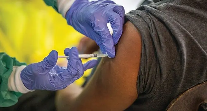 COVID-19 vaccination drive at Suva Sangam College on June 17, 2021.  Photo: Leon Lord