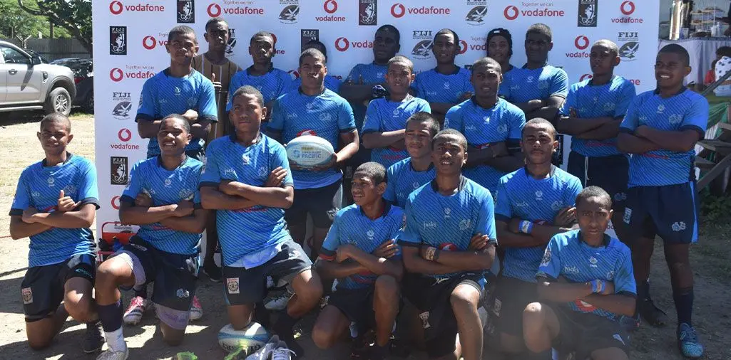 Queen Victoria School Under-15 team after their quarterfinal match in the Vodafone Fiji Secondary Schools Rugby League Championship at Prince Charles Park in Nadi on April 13, 2024. Photos: Waisea Nasokia   