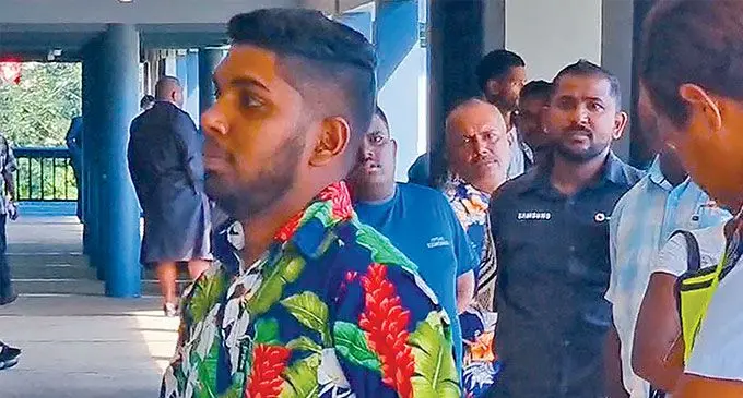 Ashneel Sahil Deo outside the Labasa Magistrate Court. Photo: Sampras Nand