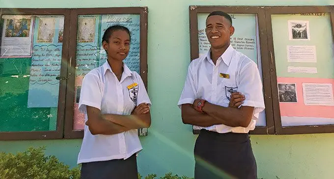 Saint Thomas High School head girl Ana Dari, with head boy Vilimone Vuiwa. Photo: Nicolette Chambers
