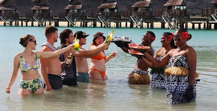 Guests and staff of Marriott Resort Fiji Momi Bay. Photo: Marriott Resort Fiji Momi Bay