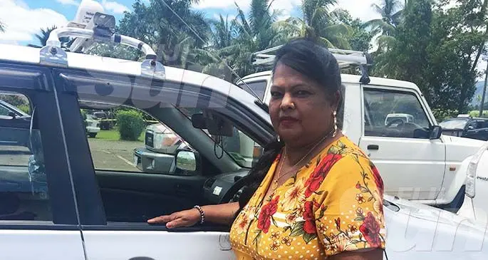 Bimla Wati in front of one of her taxis in Labasa. Photos: Renu Radhika