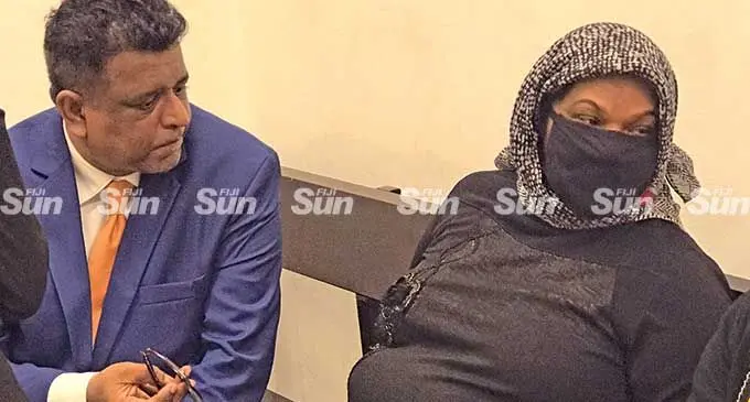 Lawyer Faizal Koya with accused Anisa Khatoon Gwaizda at the Nadi Magistrates Court. Photo: Waisea Nasokia