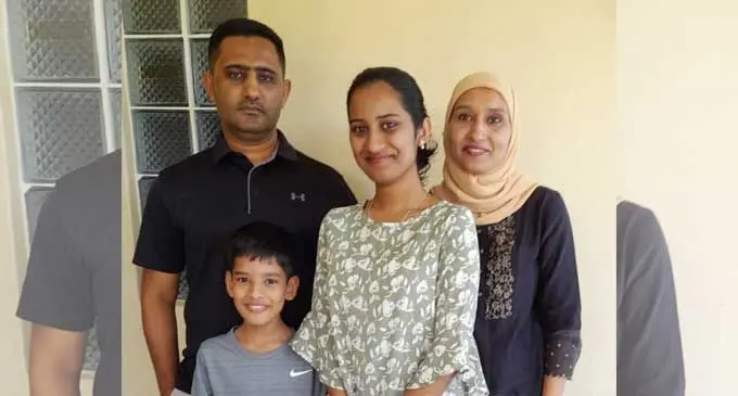 (Left) Imron Ali, Aaraf Ali, Inaya Adeeba Ali and Mehshreen Ali at their home in Nadi.