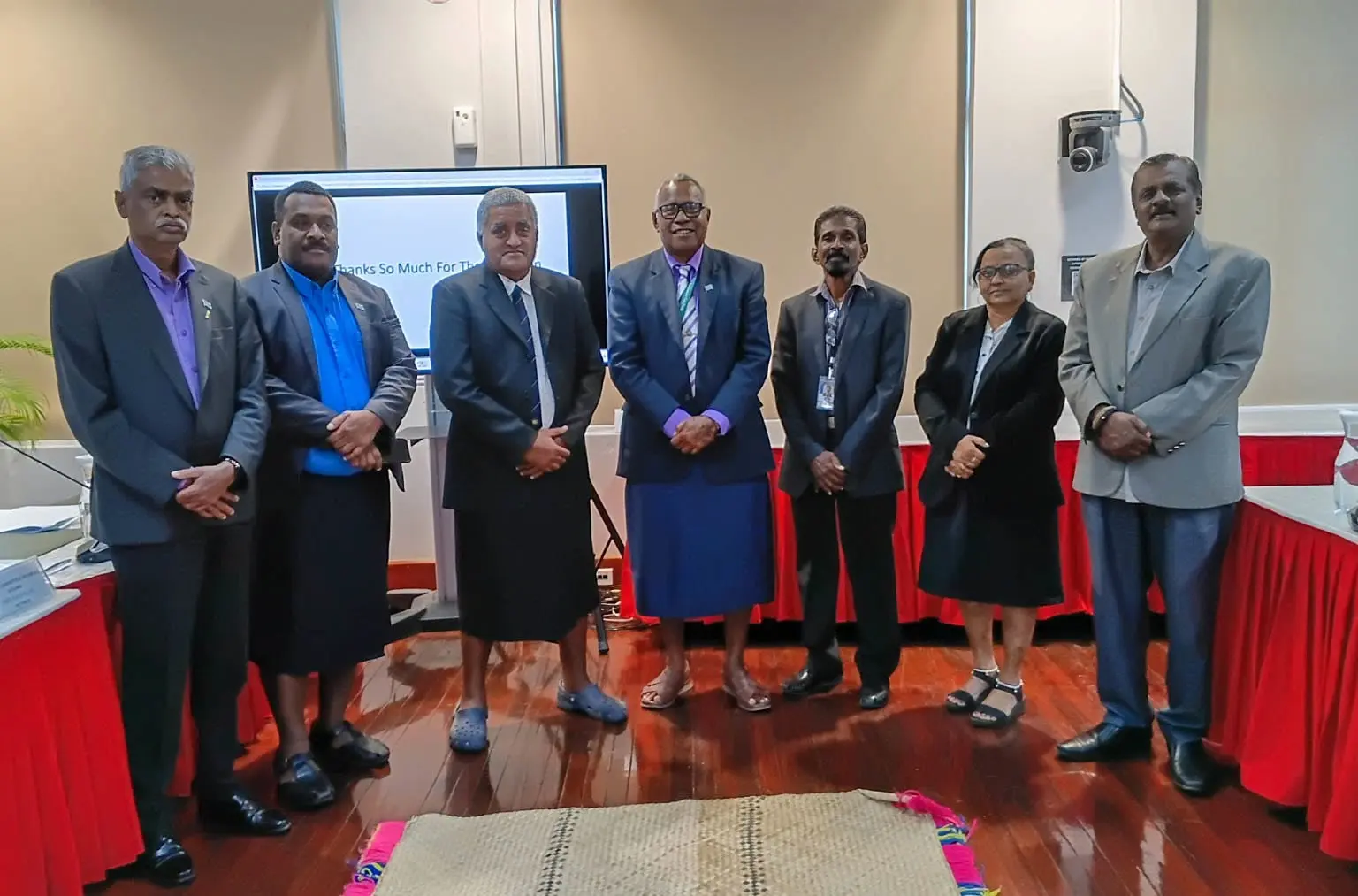 Members of the Standing Committee on Social Affairs and representatives from Tavua Town Council during the council's parliament submissions on September 17, 2026. 
