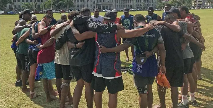 Topline Warriors players during their training session at Albert Park on June 18, 2025. Photos: Mere Ledua