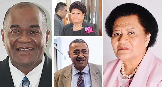 Niko Nawaikula, Salote Radrodro(top middle), Ratu Suliano Matanitobua (bottom middle) and Adi Litia Qionibaravu.