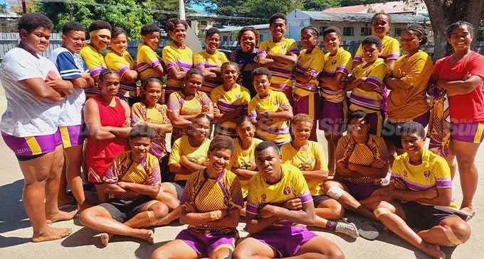 Jasper Williams High School rugby girls at Churchill Park, Lautoka, on August 6, 2022. Photo: Sereana Salalo 