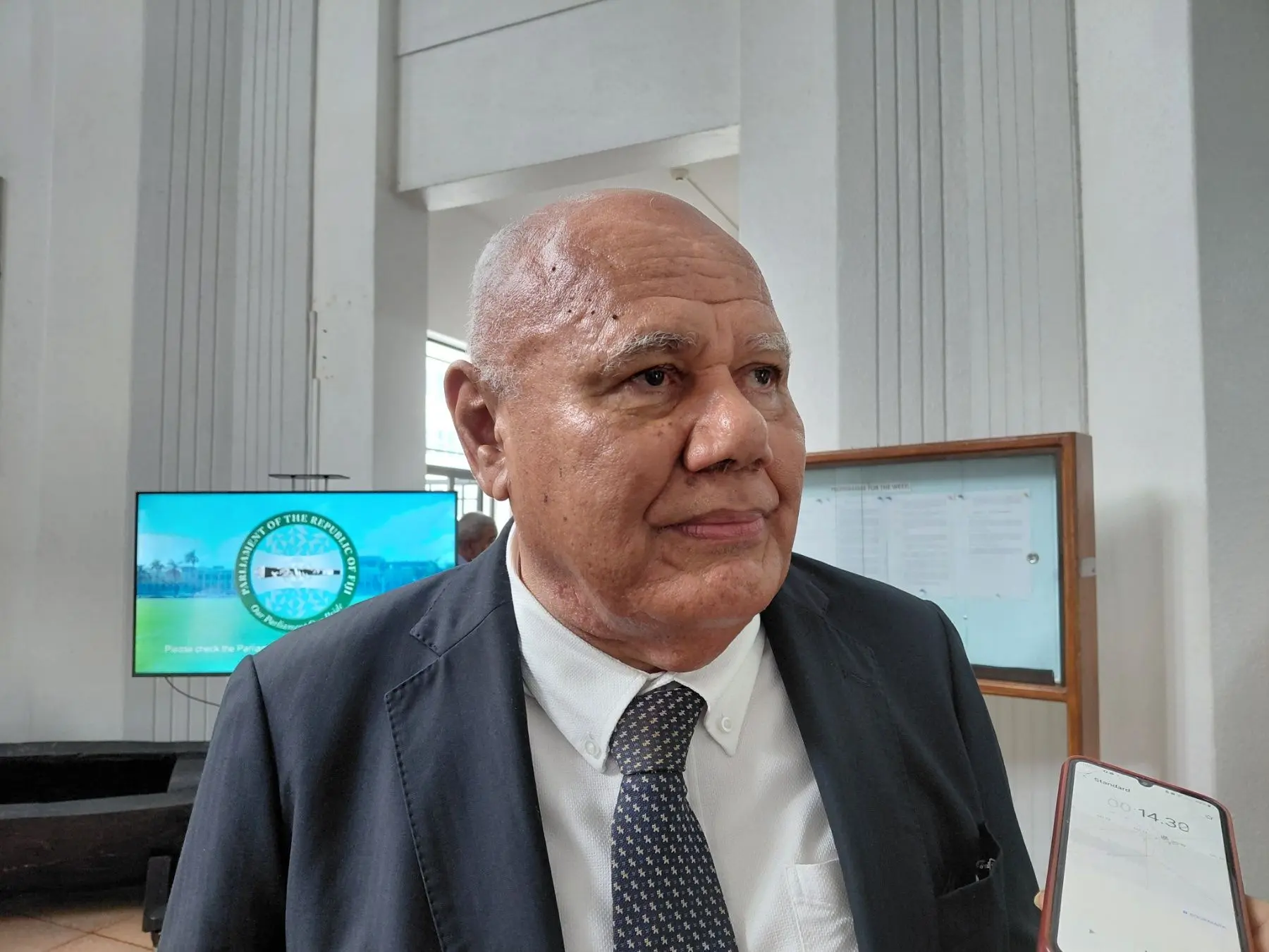 Deputy Prime Minister and Minister for Tourism and Civil Aviation Viliame Gavoka speaks to reporters in Parliament on November 4, 2025. Photo - Kaneta Naimatau..jpg