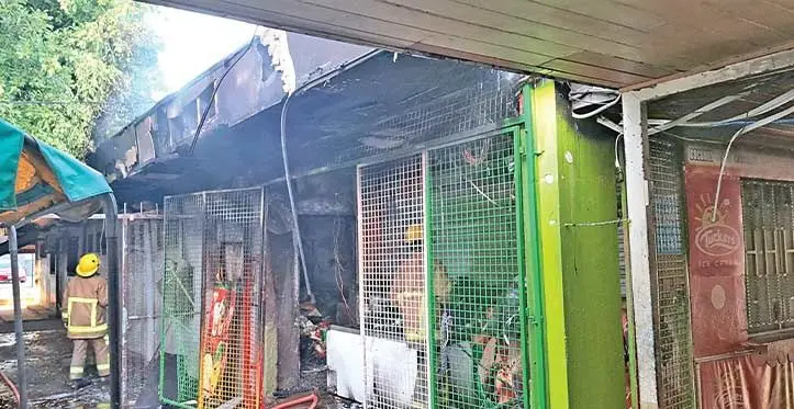 Oriental Gift Shop and Ice Cream Corner which located on the - main street were allegedly affected by the blaze. Photo: Waisea Nasokia