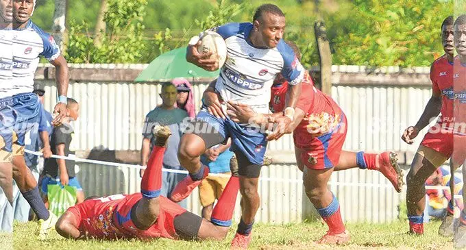 Nadi wing Solomoni Tavai looks for support during their Round 4 Skipper Fiji Rugby Championship against Namosi at Thomson Park, Navua, on April 9, 2022. Photo: Ronald Kumar