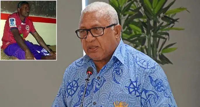 Prime Minister Voreqe Bainimarama. Inset: The late Amoritikei Mainalulu