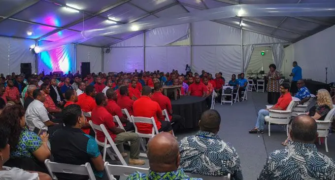 Attorney-General Aiyaz Sayed-Khaiyum expressed his heartfelt thanks to the hundreds of members of the Fiji Police Force, security officers, and other volunteers who helped deliver a safe and successful 52nd Annual Meeting of Asian Development Bank’s Board of Governors in Nadi from May 1-5. These officers and volunteers were hosted to a thanksgiving lunch in Nadi on May 6, 2019. Photo: DEPTFO News
