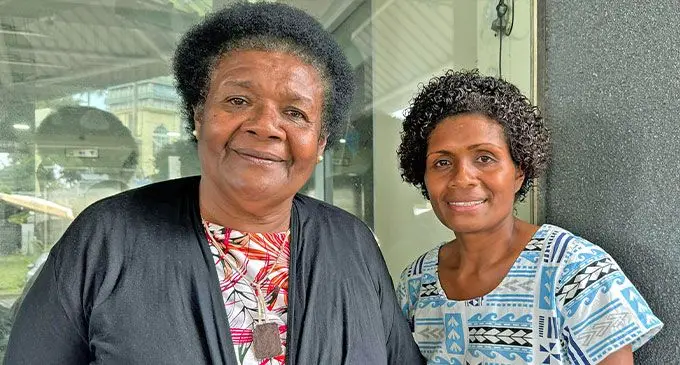 Landowners Vitalina Duvuduvukula and Mareta Nayadi. Photo: Sosiveta Korobiau