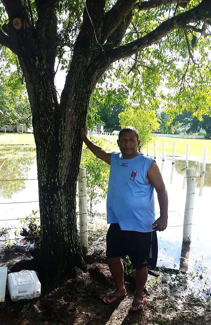 Mafi Dakai stands beside his yasi tree at Tubou Village, Lakeba, Lau during the Lau Provincial Council meeting in Tubou.  