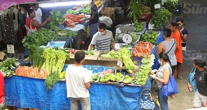 Shoppers at the Suva market on April 3, 2020. Photo: Kelera Sovasiga