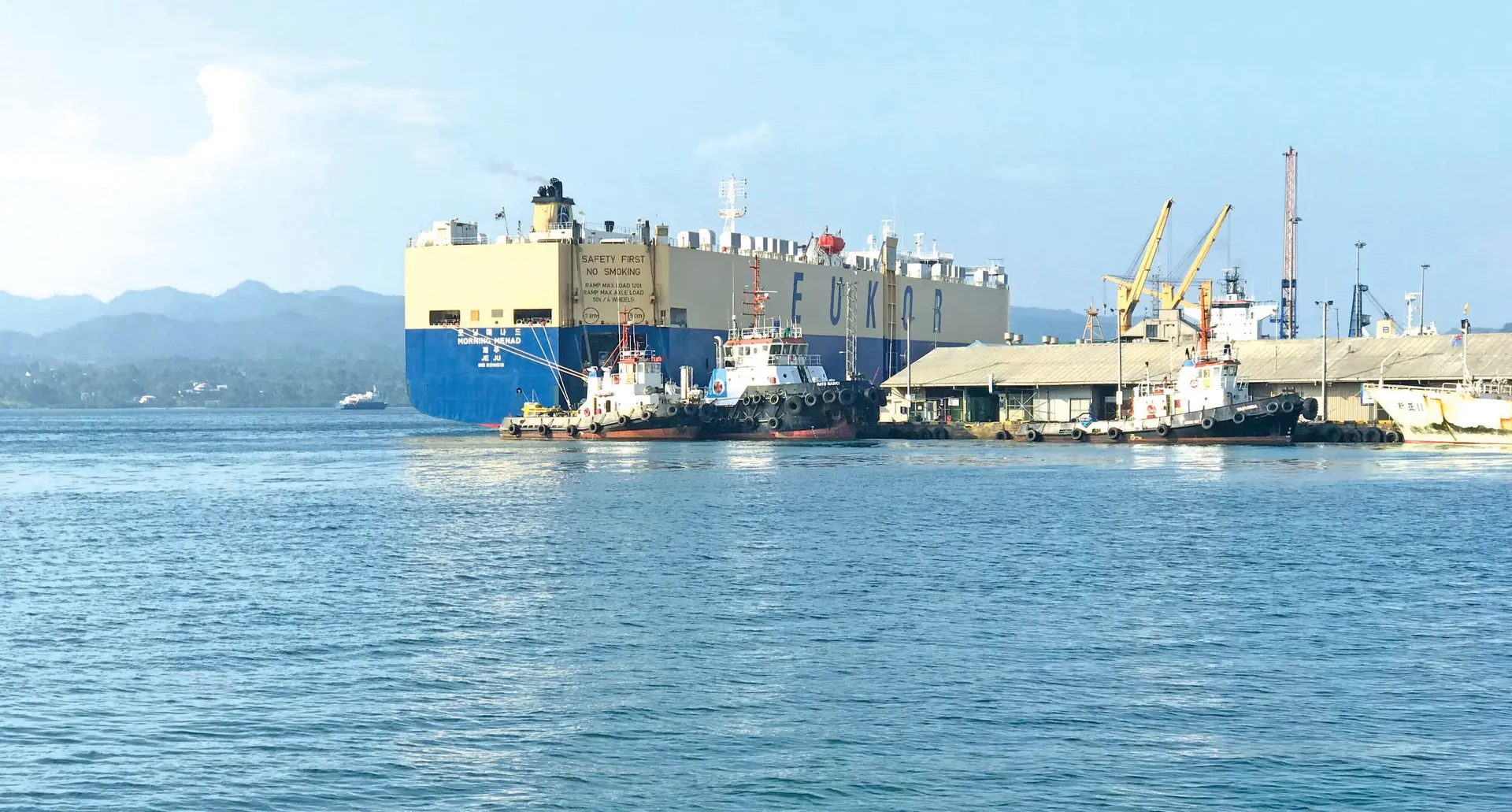 The car-carrier ‘Morning Menad’ docked at the Suva Port  on February 17, 2018. Photo: Roneel Karthik