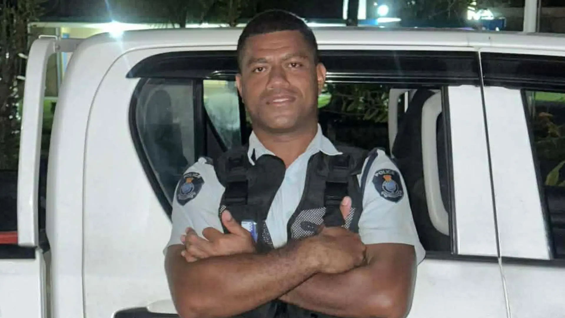 In happier days ... Constable Peniasi Racagi. 